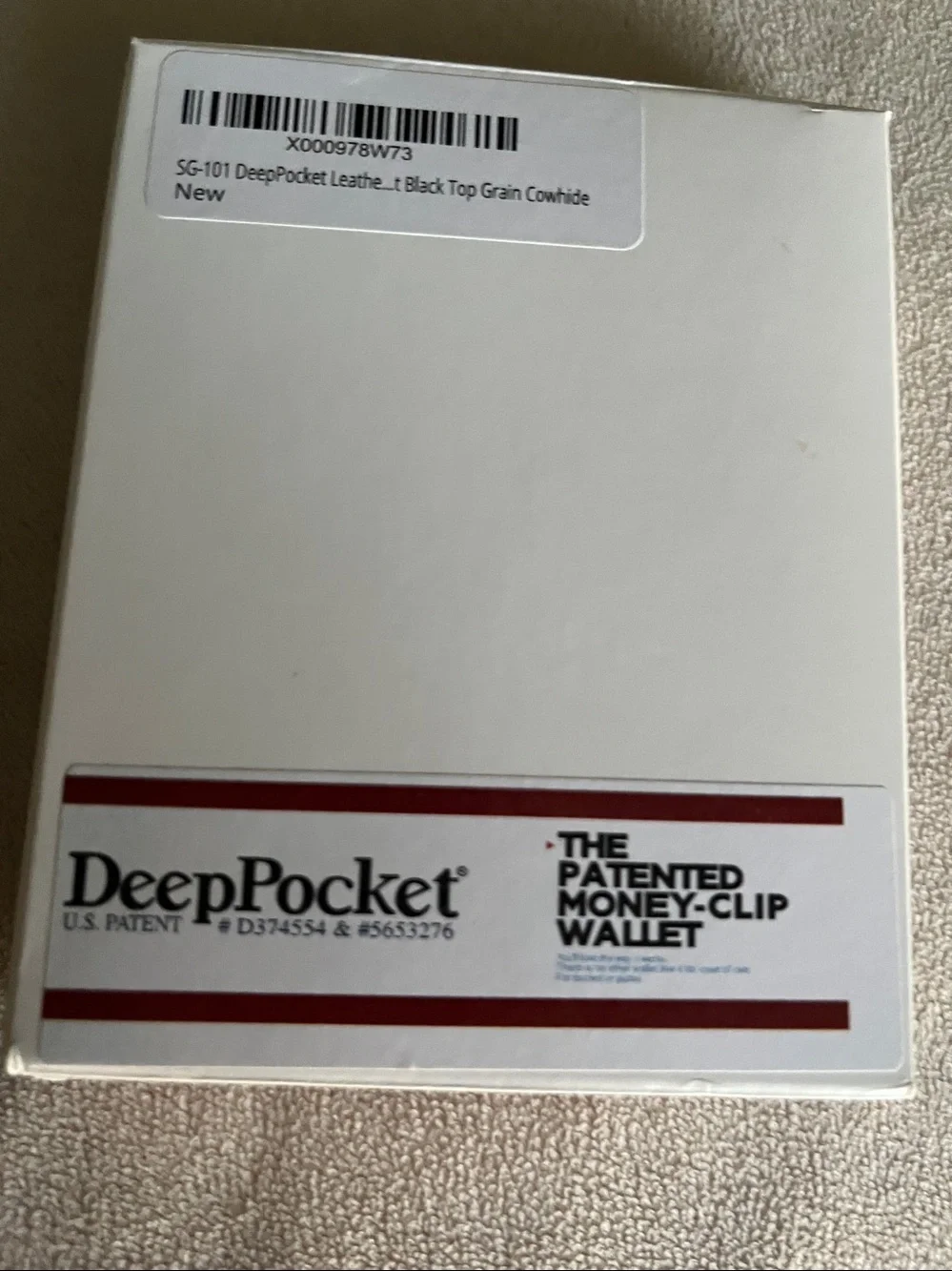 NWT DEEPPOCKET Black Leather Money-Clip Wallet